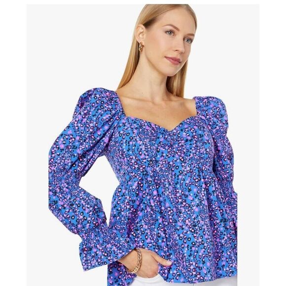 Lilly Pulitzer Preslee Long Sleeve Top 8 - Picture 1 of 12